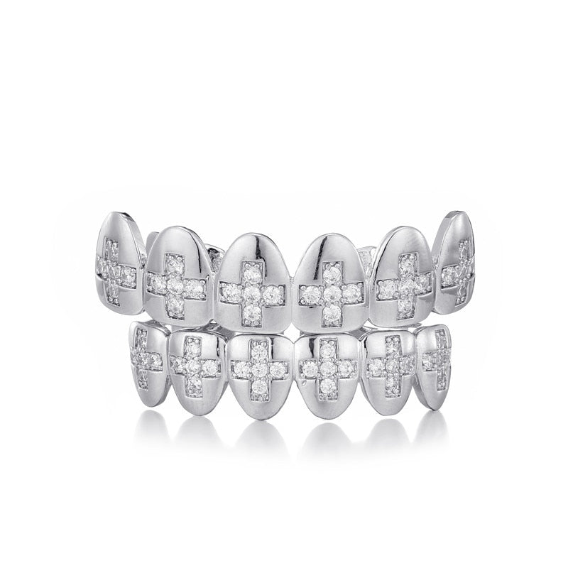 Iced Cross Pattern Grillz - Different Drips