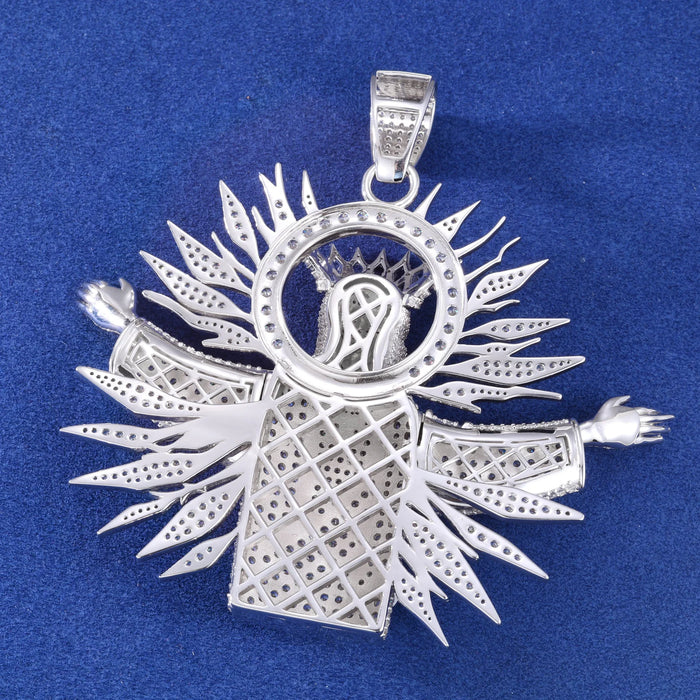 S925 Moissanite Diamond Crowned Jesus Radiance Pendant - Different Drips
