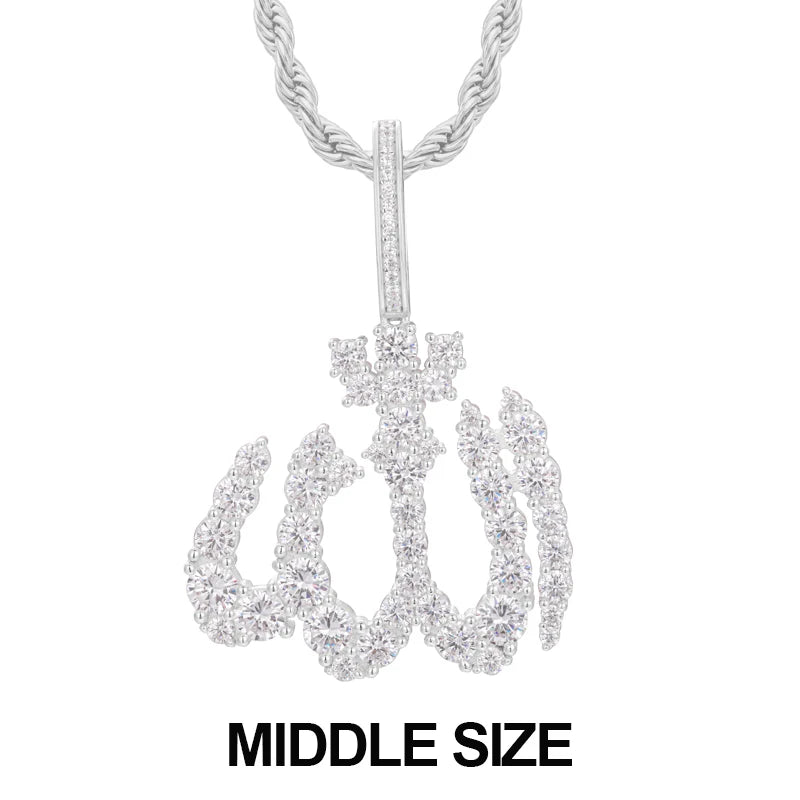 S925 Moissanite Diamond Allah Pendant - Different Drips