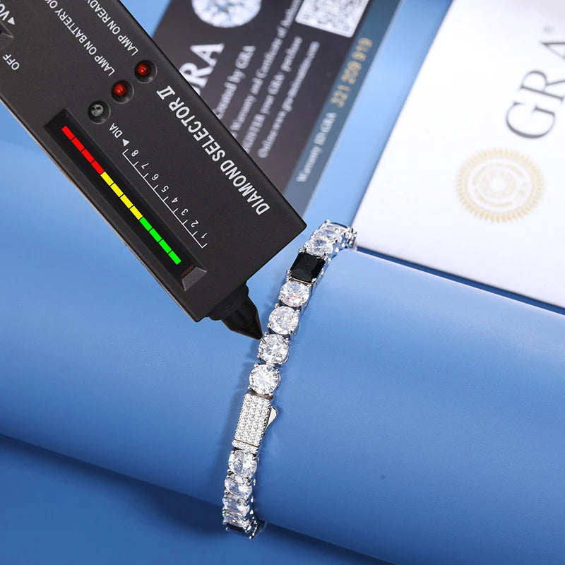 6mm S925 Black Moissanite Tennis Bracelet - Different Drips