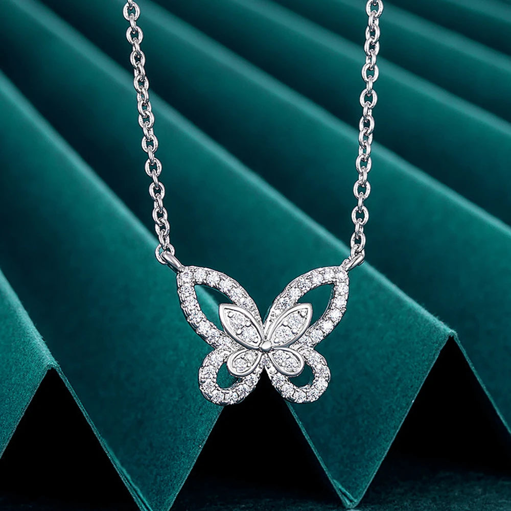 Women's S925 Moissanite Hollow Butterfly Pendant - Different Drips