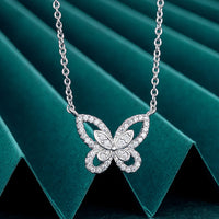 Thumbnail for Women's S925 Moissanite Hollow Butterfly Pendant - Different Drips