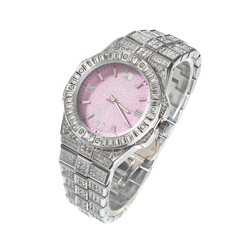 Iced Baguette Bezel Tiffany Blue Dial Watch - Different Drips