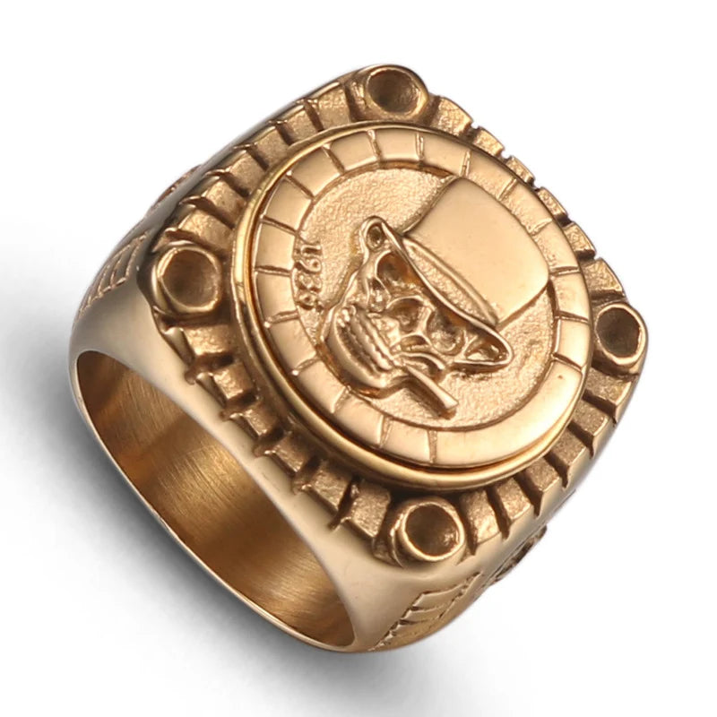 Smoking Skull Chunky Signet Ring - Different Drips