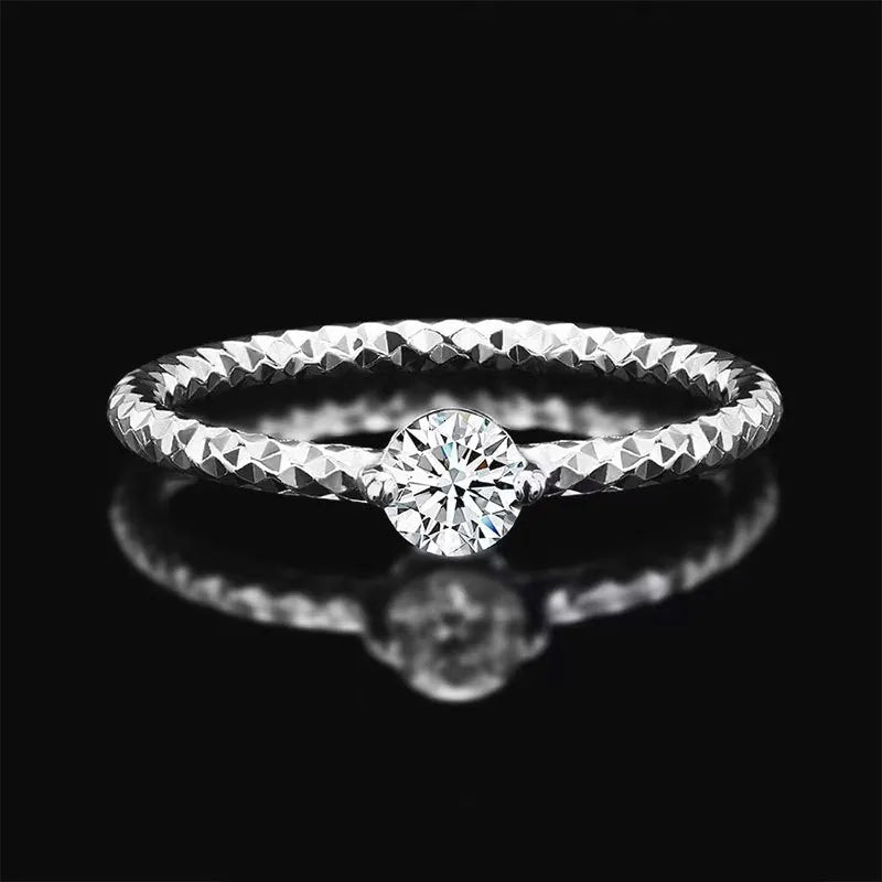 Women's S925 Moissanite Mirco Band Ring - Different Drips