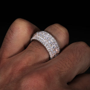 S925 Moissanite 5 Layer Diamond Band Ring - Different Drips