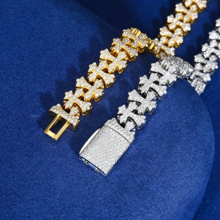 Budded Cross Link Moissanite Bracelet - Different Drips