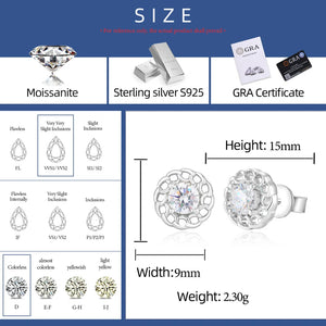 925 Sterling Silver Cuban Link Halo Stud Earrings - Different Drips