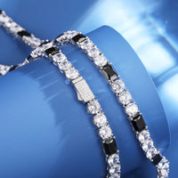 Thumbnail for 6mm S925 Moissanite Black Diamond Stationed Tennis Chain - Different Drips