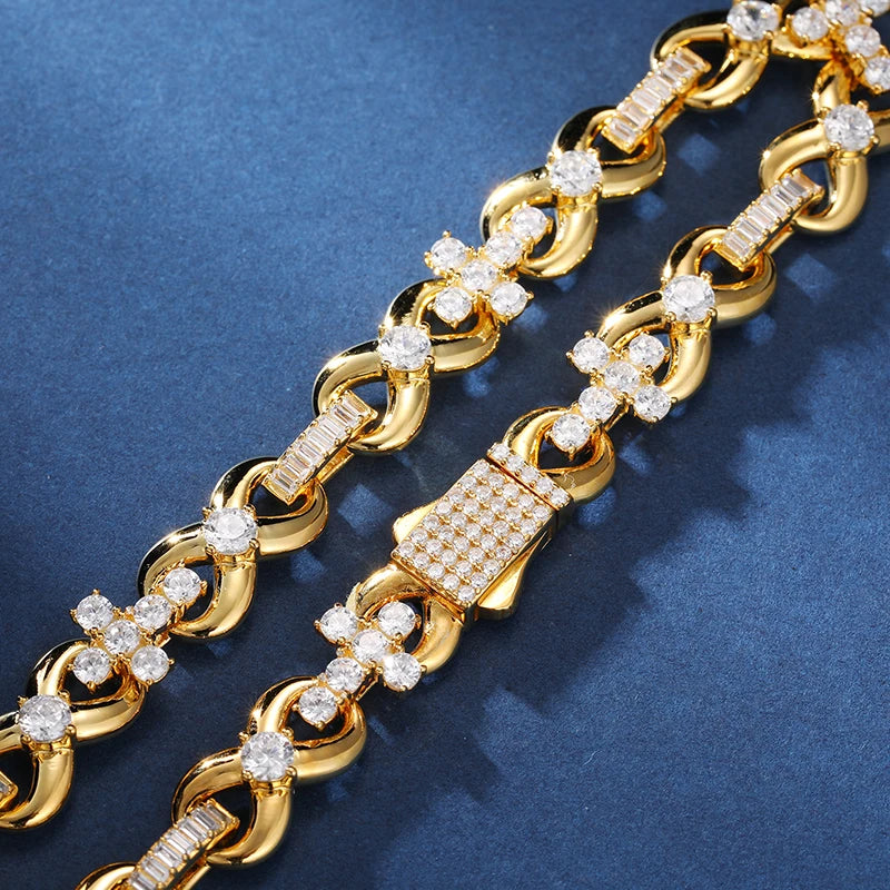 S925 Moissanite Infinity Cross Link Bracelet - Different Drips