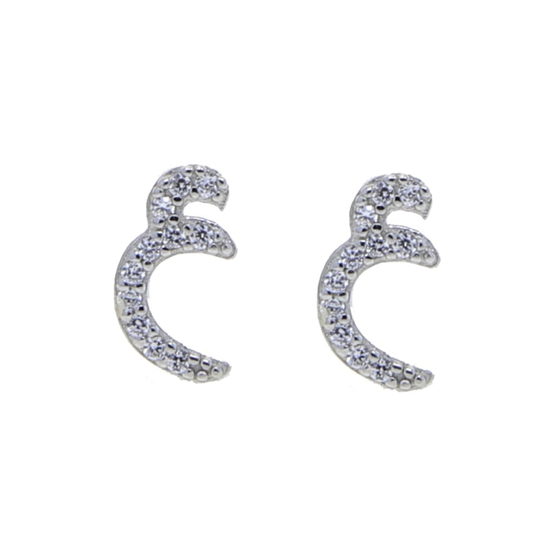 S925 Women's Arabic Alphabet Letter Earrings - Different Drips