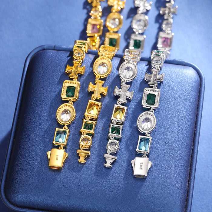 8mm S925 Luminous Enamel Cross Tennis Chain - Different Drips