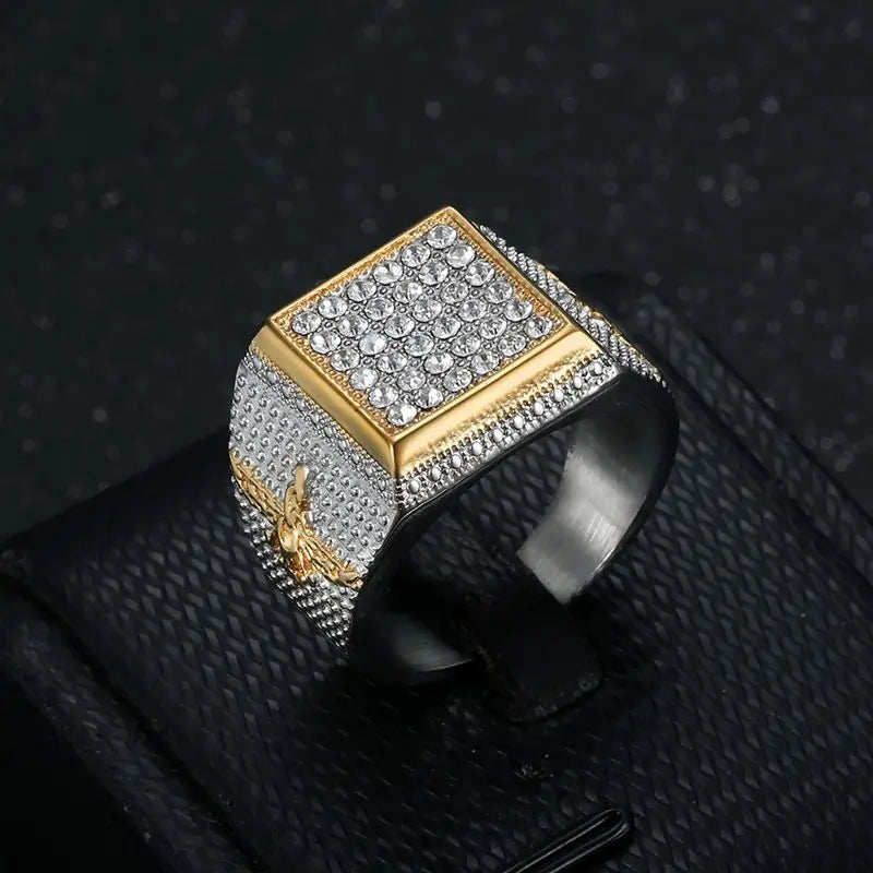 Square Face Pavé Signet Ring - Different Drips