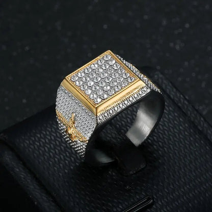 Square Face Pavé Signet Ring - Different Drips