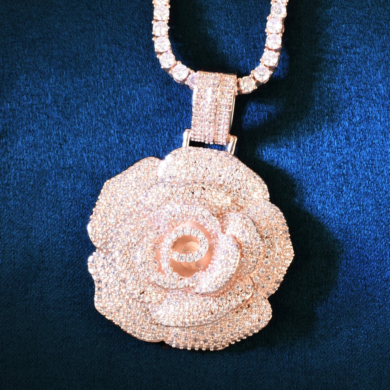 Iced Out Rose Pendant - Different Drips