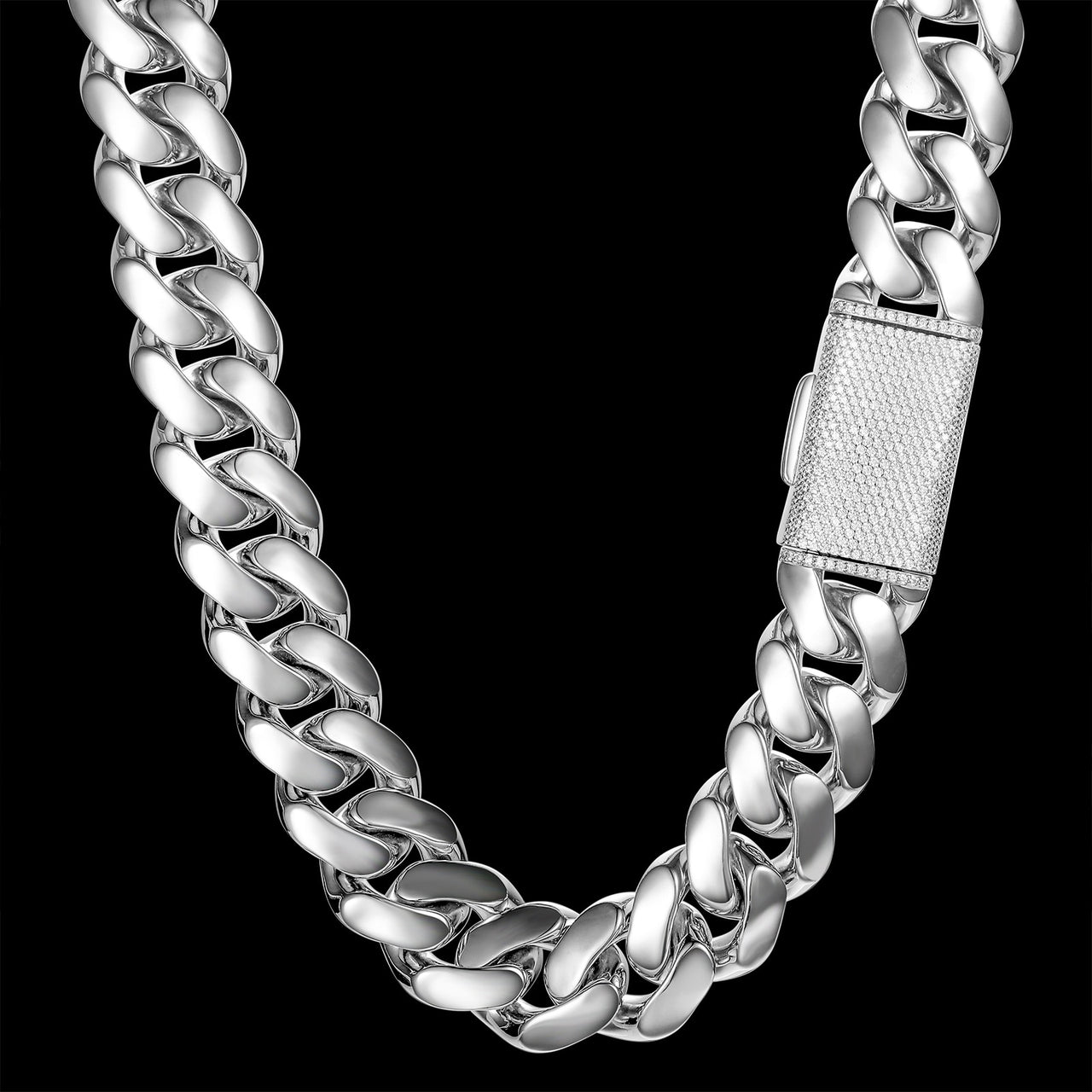 20mm Solid 18k Miami Cuban Link Chain w/Iced Clasp - Different Drips
