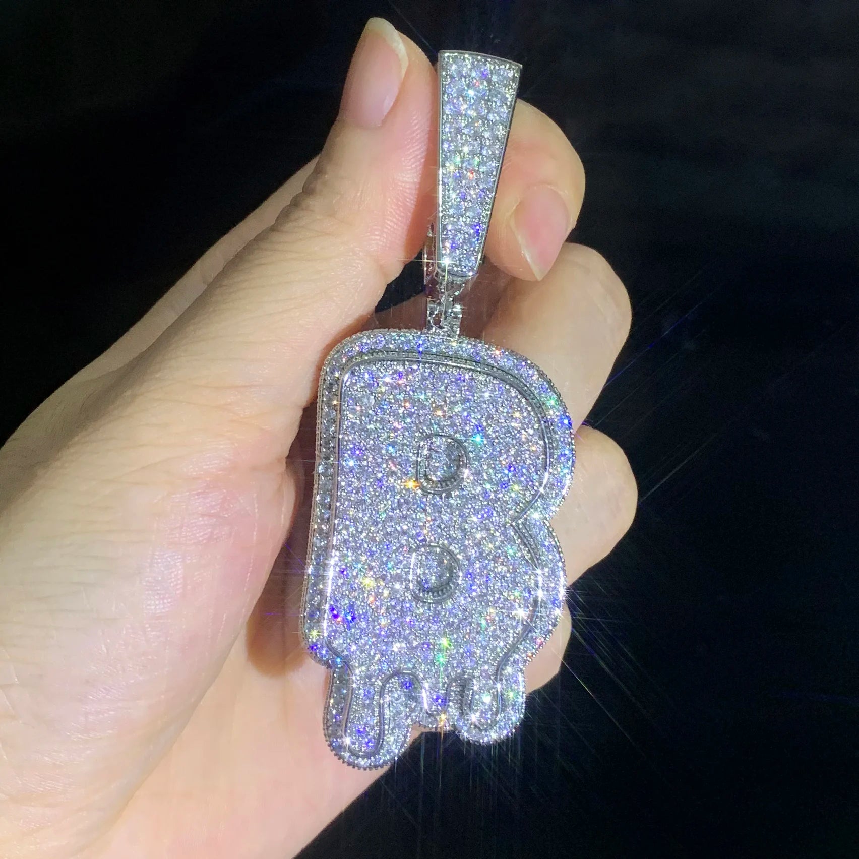 Drip Bubble Single Letter Pendant - Different Drips