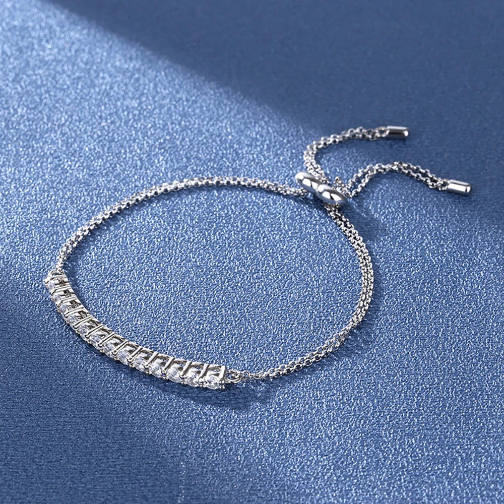 3mm Women's S925 Moissanite Adjustable Tennis Bracelet - Different Drips