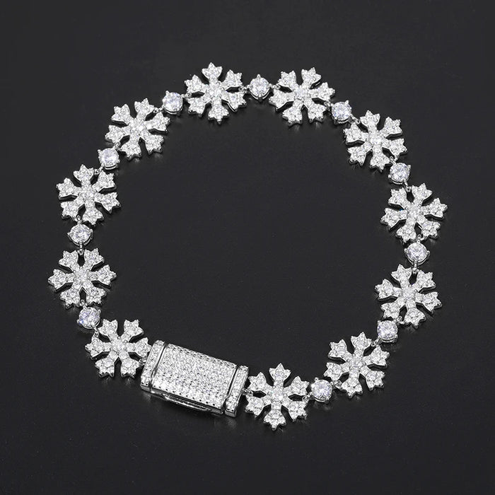 S925 Moissanite Snowflake Link Bracelet - Different Drips