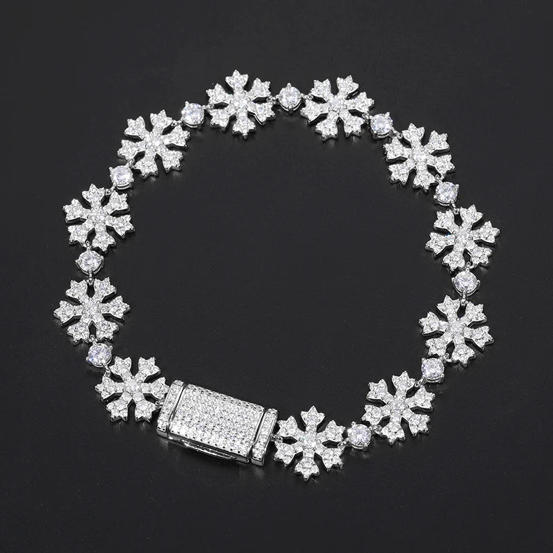 S925 Moissanite Snowflake Link Bracelet - Different Drips