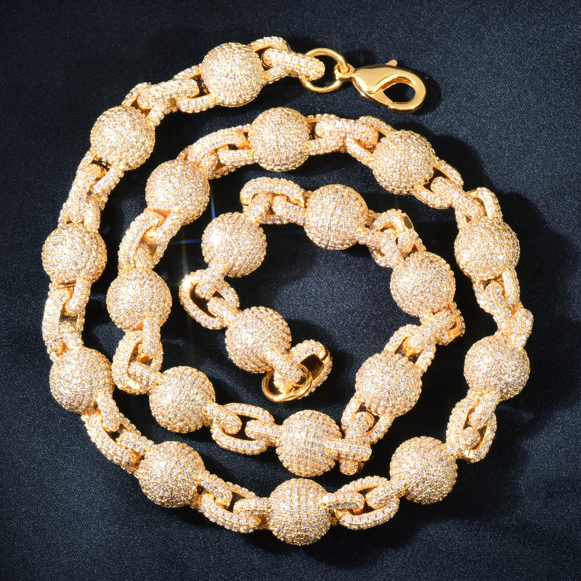 10mm Iced Ball Rolo Link Chain - Different Drips