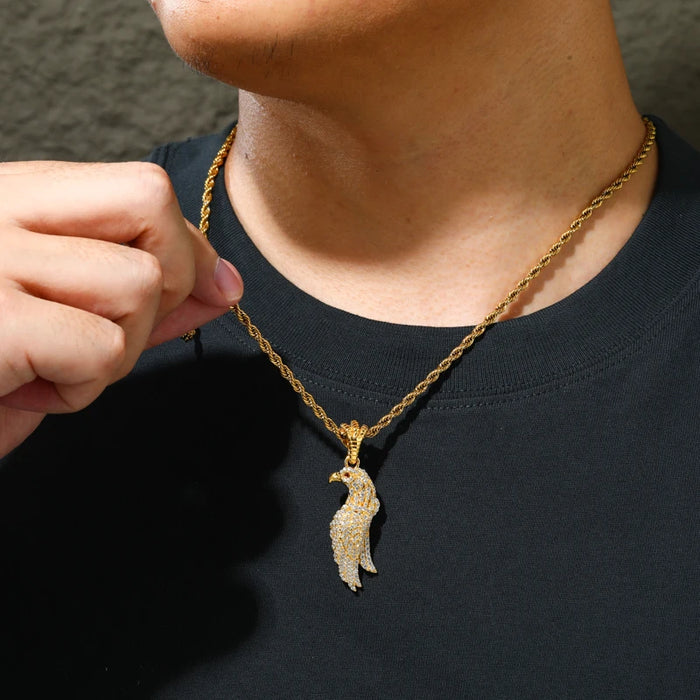 Iced Moissanite Eagle Pendant - Different Drips