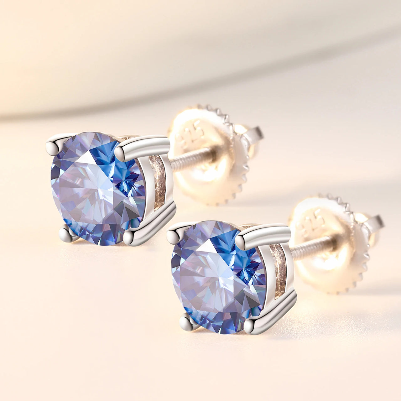 6.5mm S925 Colored Moissanite Stud Earrings - Different Drips