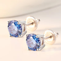 Thumbnail for 6.5mm S925 Colored Moissanite Stud Earrings - Different Drips