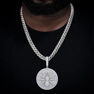 Iced Moissanite Spider Medallion Pendant - Different Drips