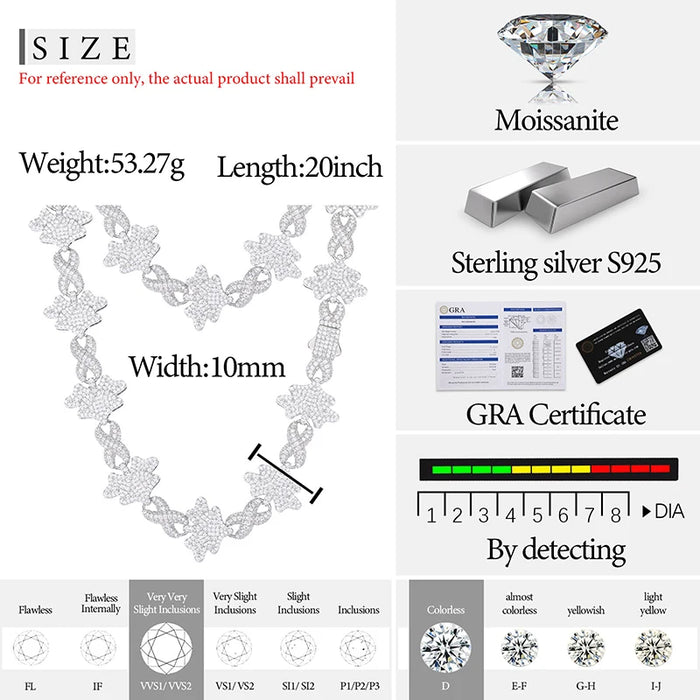 S925 Moissanite Butterfly Infinity Link Chain - Different Drips