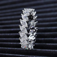 Thumbnail for Women's S925 Moissanite Leaf Link Ring - Different Drips