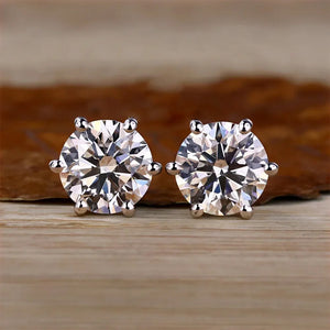 Women's S925 Moissanite Diamond 6-Claw Stud Earrings - Different Drips