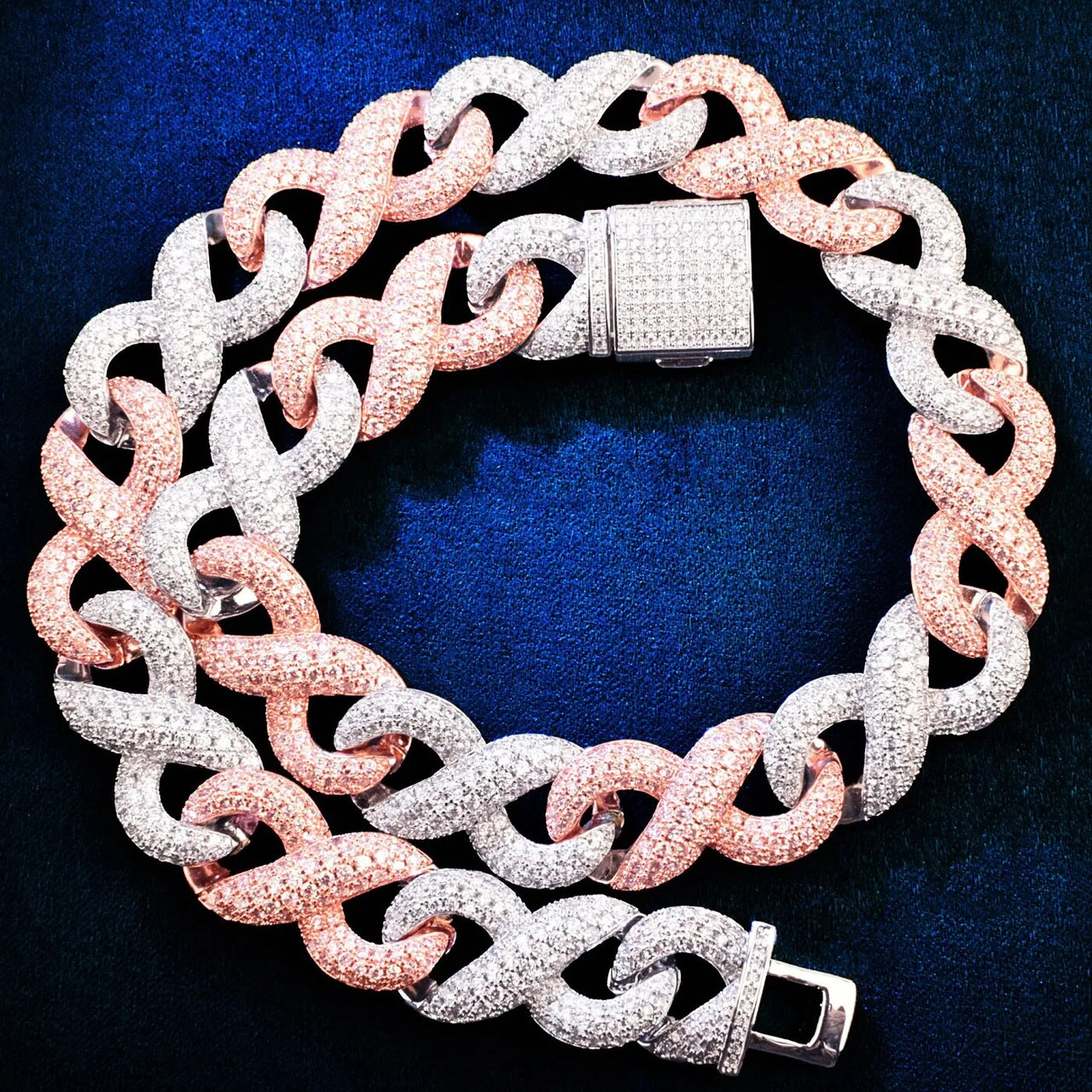 Rose Gold & White Gold infinity link chain