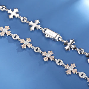 12mm S925 Moissanite Flared Cross Link Chain - Different Drips