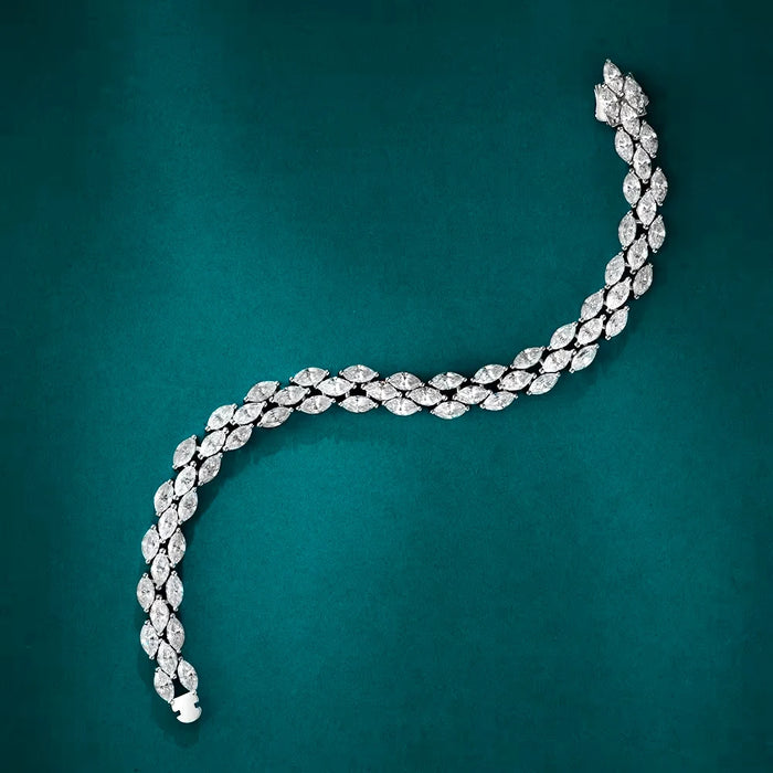 Women's S925 Moissanite Marquise Cut Diamond Bracelet - Different Drips