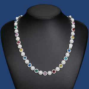 9mm S925 Multi Color Moissanite Pearl Chain - Different Drips