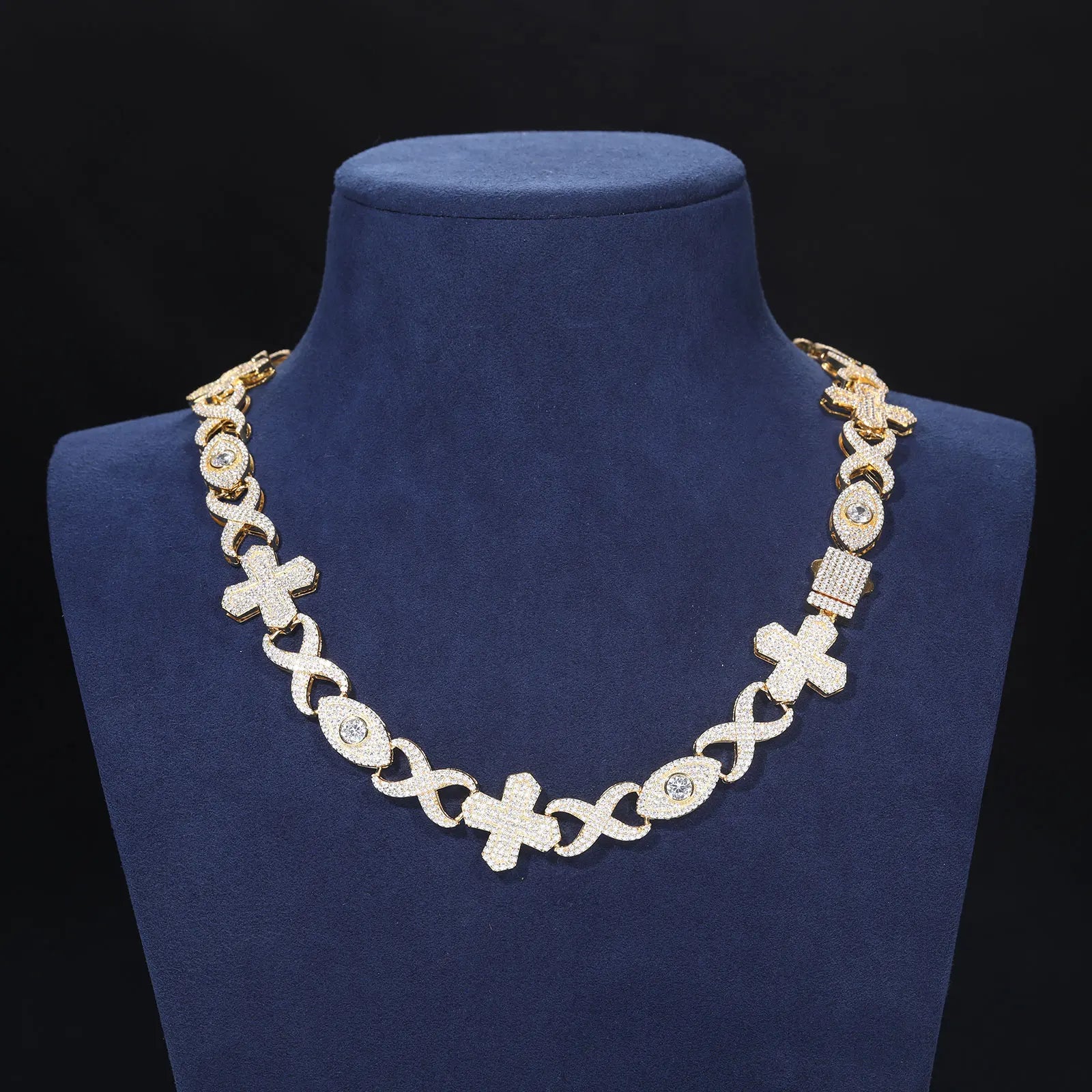 S925 Moissanite Diamond Infinity / Cross / Eye Link Chain - Different Drips