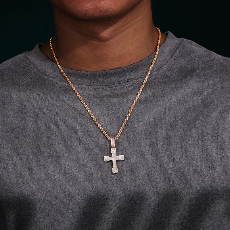 S925 Moissanite Cross Pendant - Different Drips