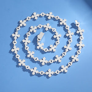 12mm S925 Moissanite Flared Cross Link Chain - Different Drips