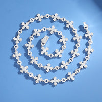 Thumbnail for 12mm S925 Moissanite Flared Cross Link Chain - Different Drips
