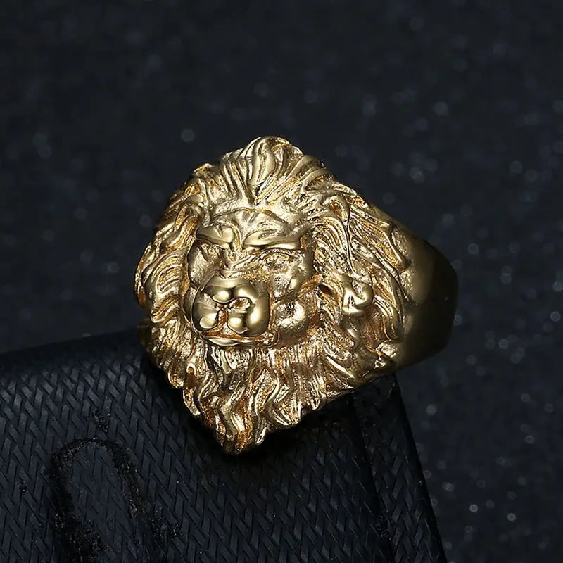 18k Gold Plated Lion Head Ring - Different Drips