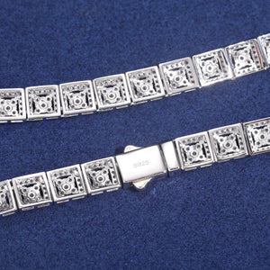 8mm S925 Moissanite Crossed Out Box Link Chain - Different Drips