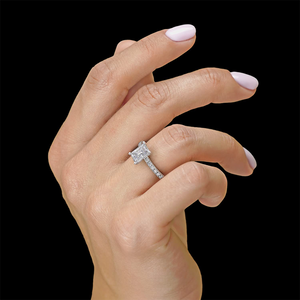 Women's S925 Moissanite Rectangle Solitaire Ring - Different Drips