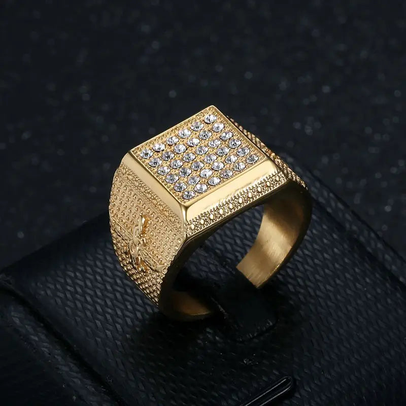 Square Face Pavé Signet Ring - Different Drips