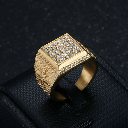 Square Face Pavé Signet Ring - Different Drips