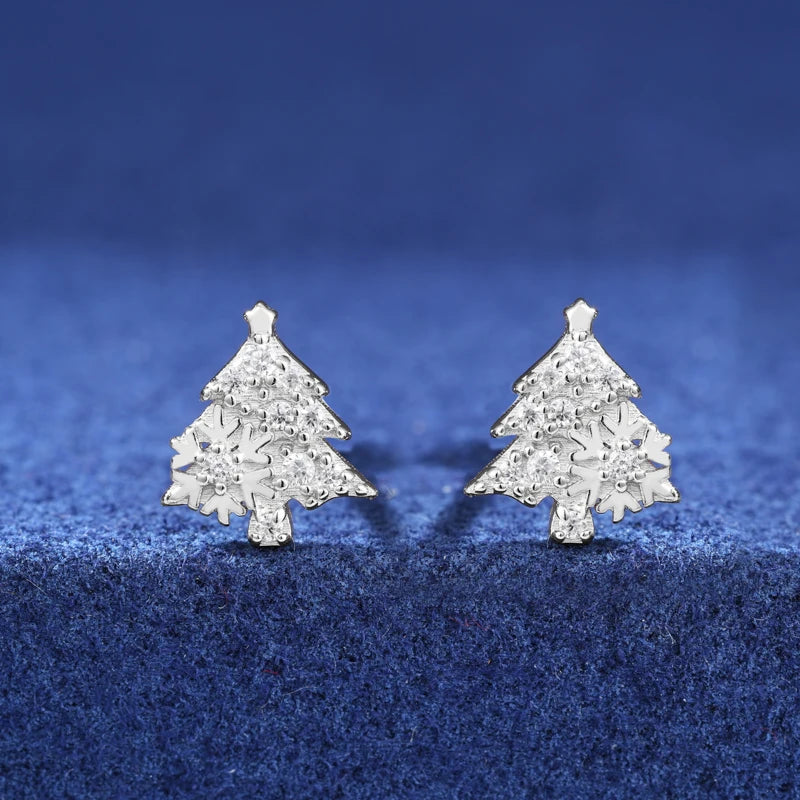 S925 Moissanite Diamond Christmas Tree Stud Earrings - Different Drips