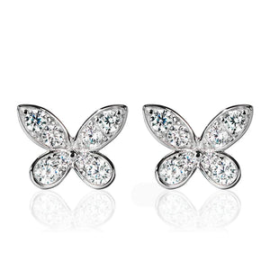 Women's S925 Moissanite Diamond Pearl Butterfly Earrings - Different Drips