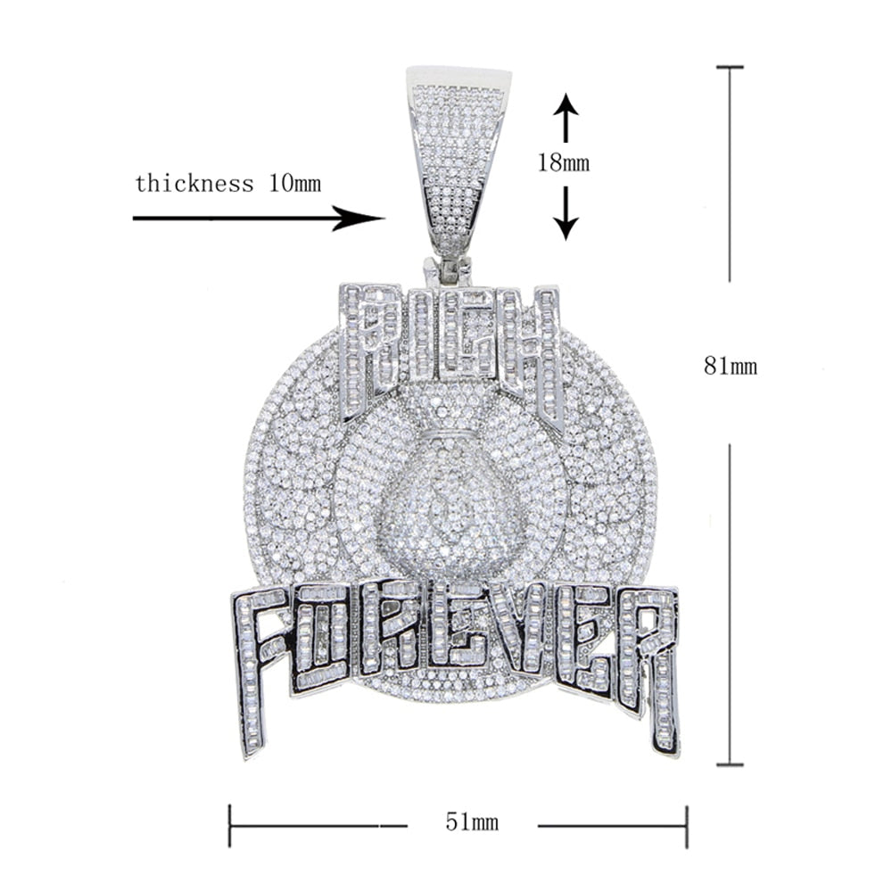 Iced Out Rich Forever Pendant - Different Drips