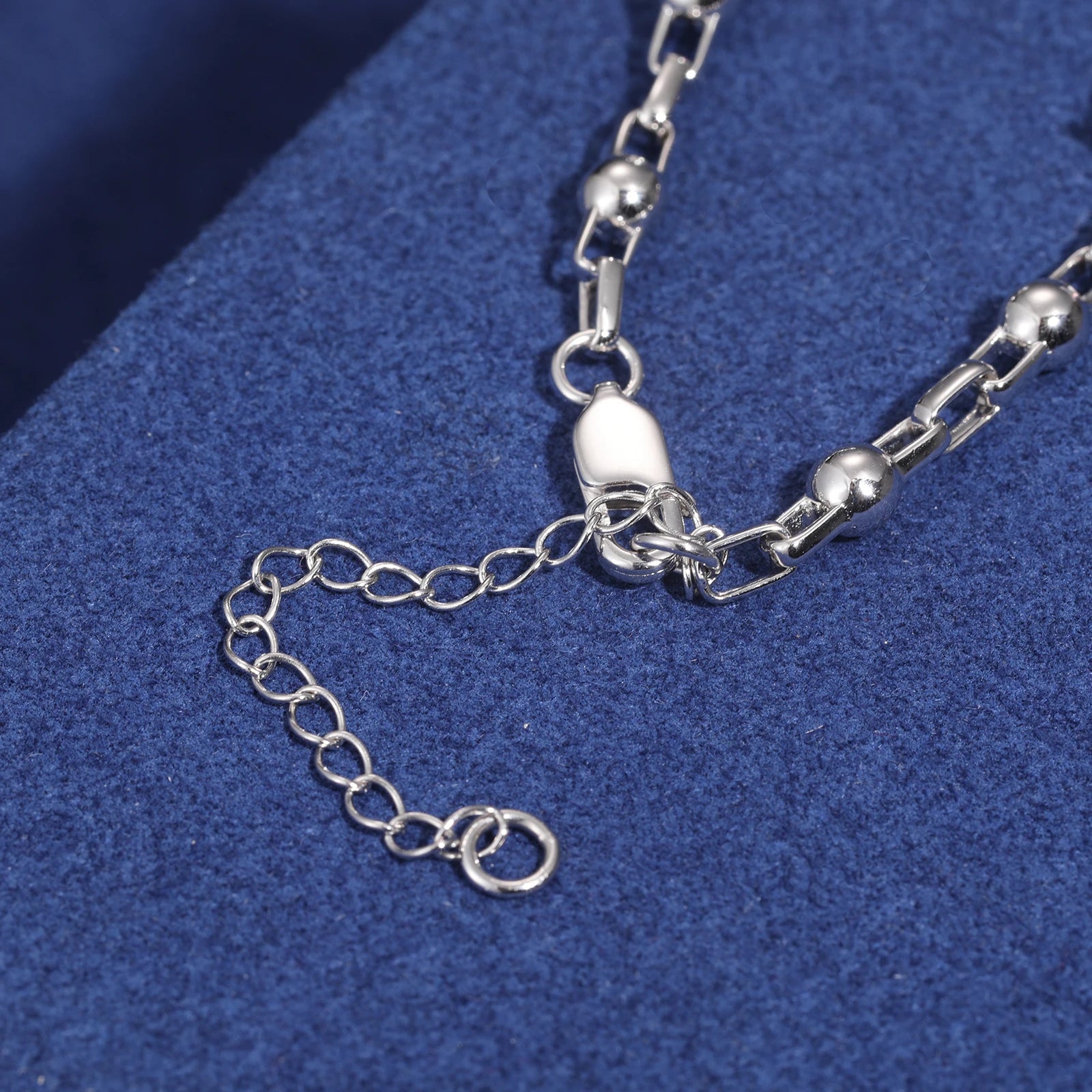 S925 Moissanite Diamond Stationed Bead Link Chain - Different Drips