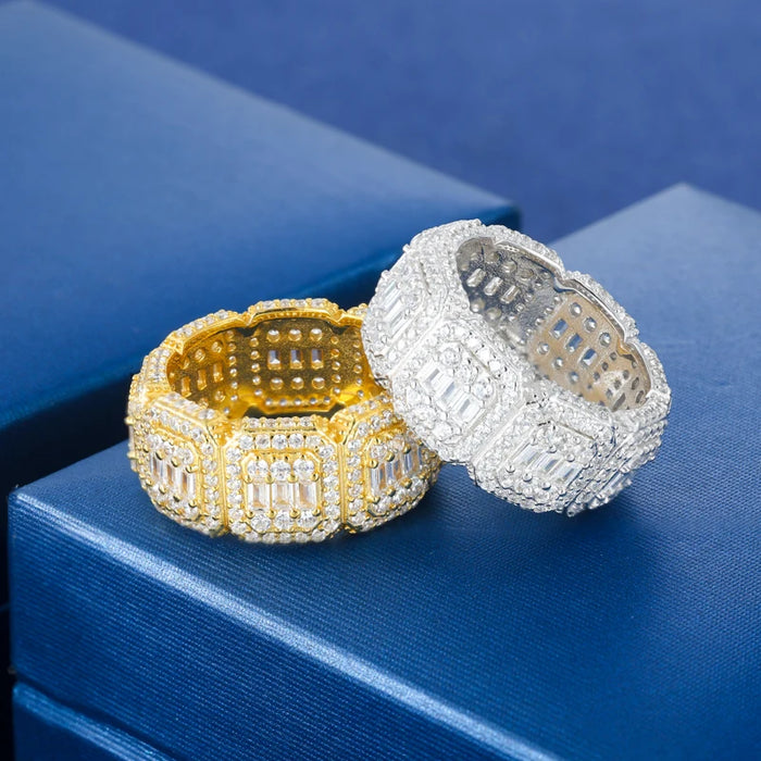 S925 Moissanite Baguette Eternity Band Ring - Different Drips